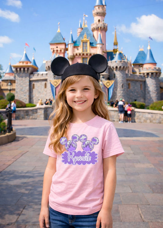Purple Mouse Name Plate Kids Top