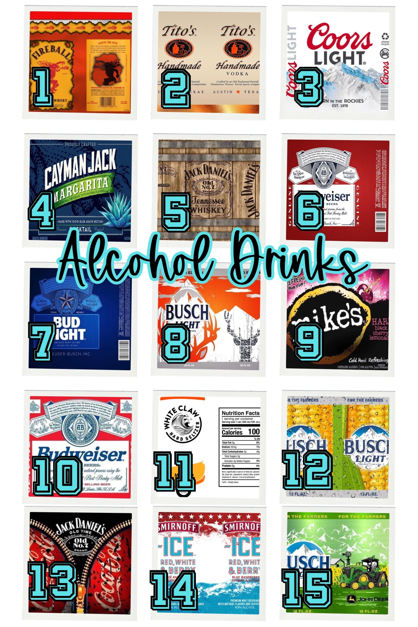 Alcoholic Beverage Kids Sippy or Waterbottle