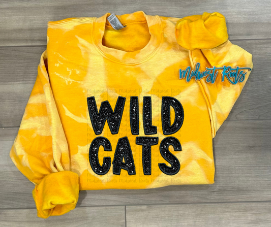 WS Completed Wildcats Faux Embroidery Sequin Sweatshirt