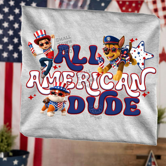 All American Dude Paw Squad Kids Top