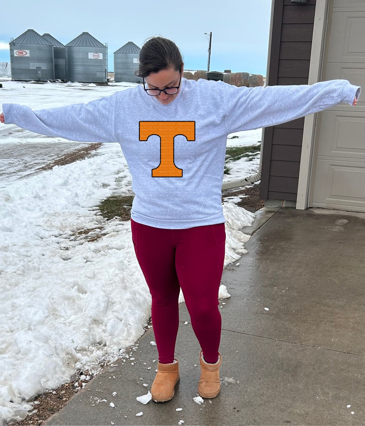 V0ls Oversized Arm Print Top