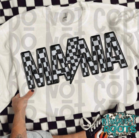 WS Completed Top Checkered Lightening Bolt Mama