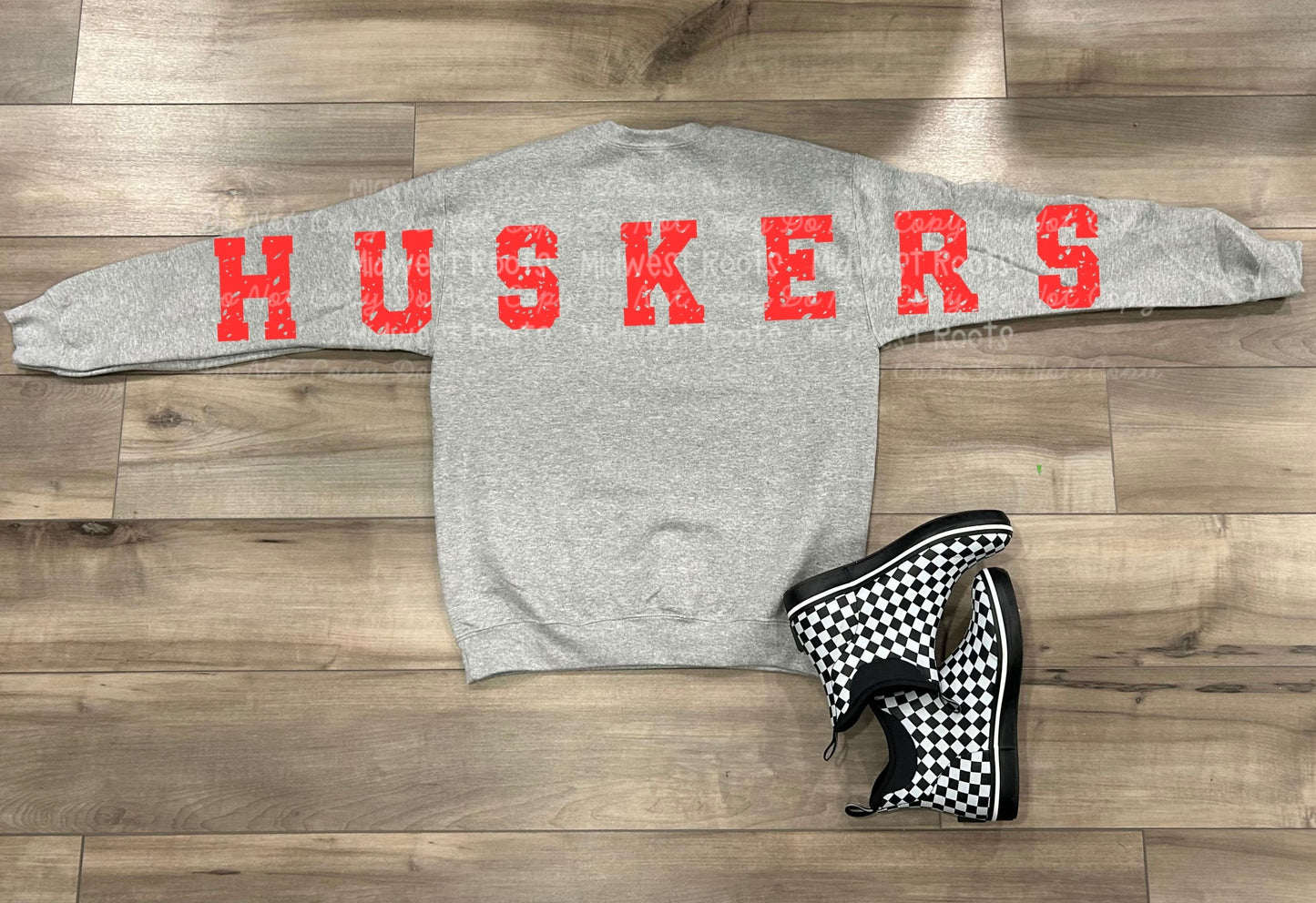 Hu$kers Oversized Arm Print Top