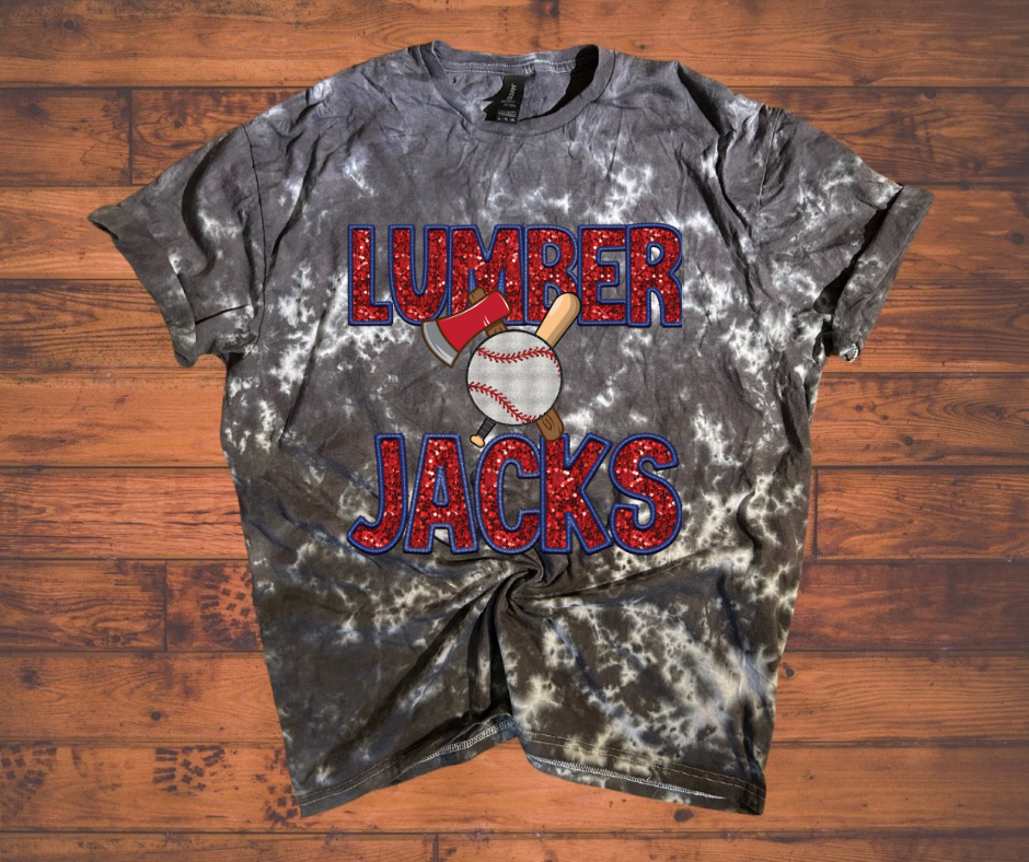 Lumberjacks Baseball Faux Glitter Top