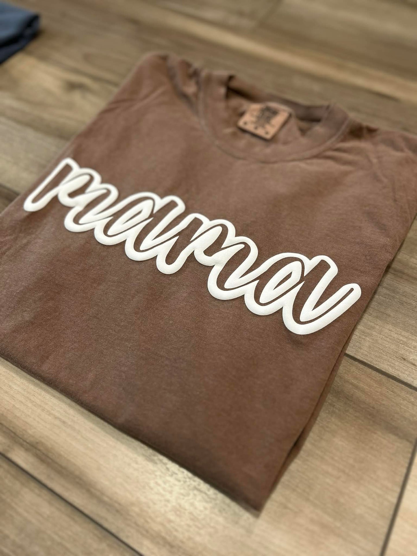 Mama Outline Puff Print Top