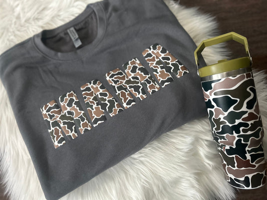 WS Completed Top Camo Mama Puff Printed