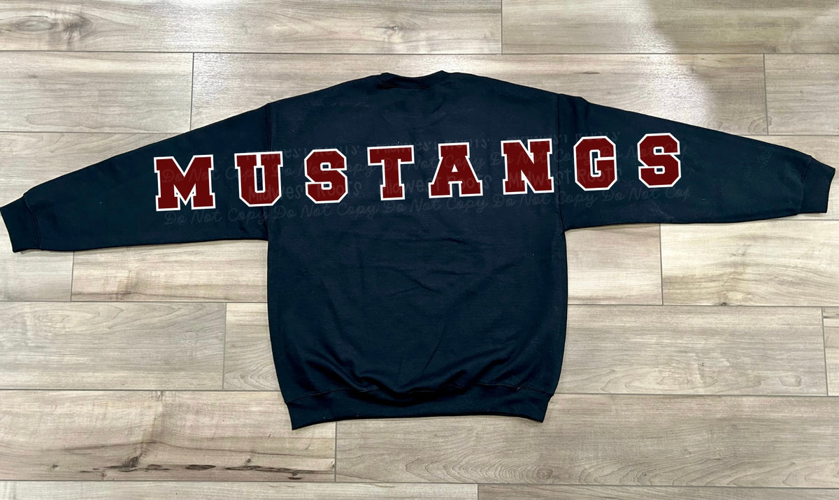 Tri-Valley Mustangs Oversized Arm Print Top