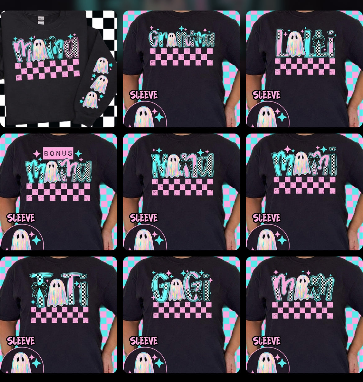 DTF Print Faux Holo Name Ghost