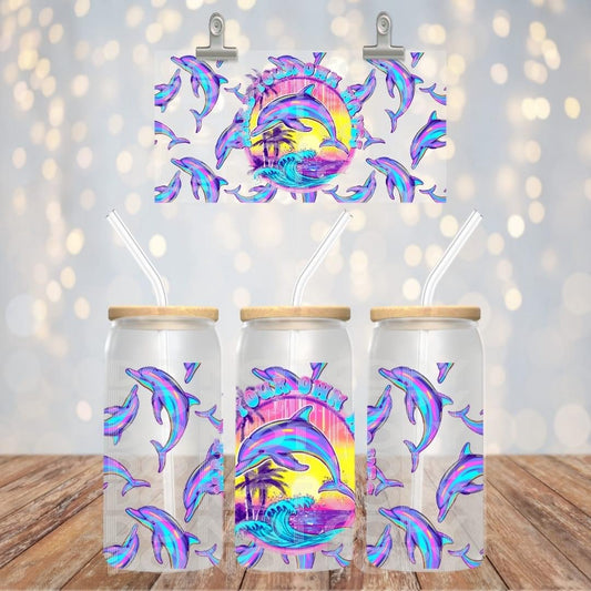 Make Your Own Waves 16 oz Glass Can with Bamboo Lid