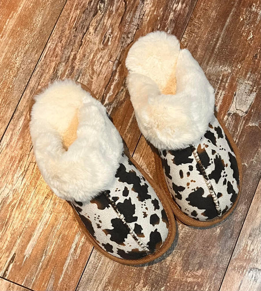 RTS Cow Print Slippers