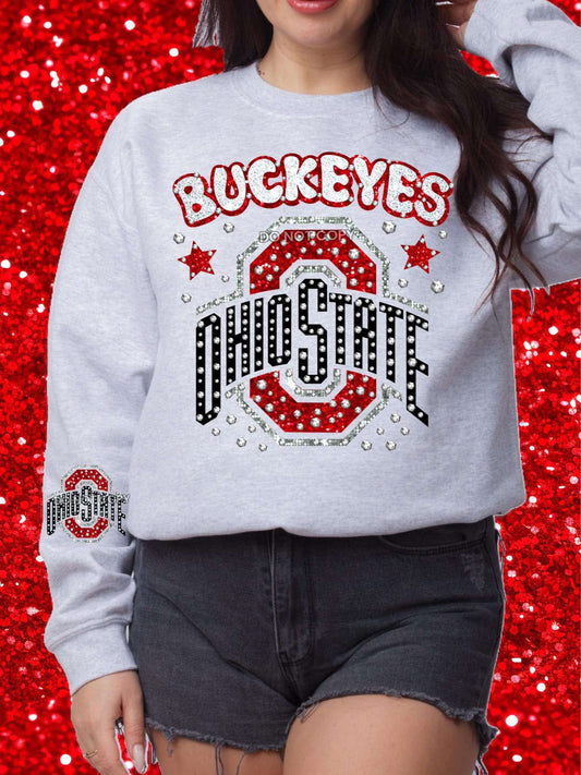 WS Completed Ohio State Buckeyes Faux Rhinestone