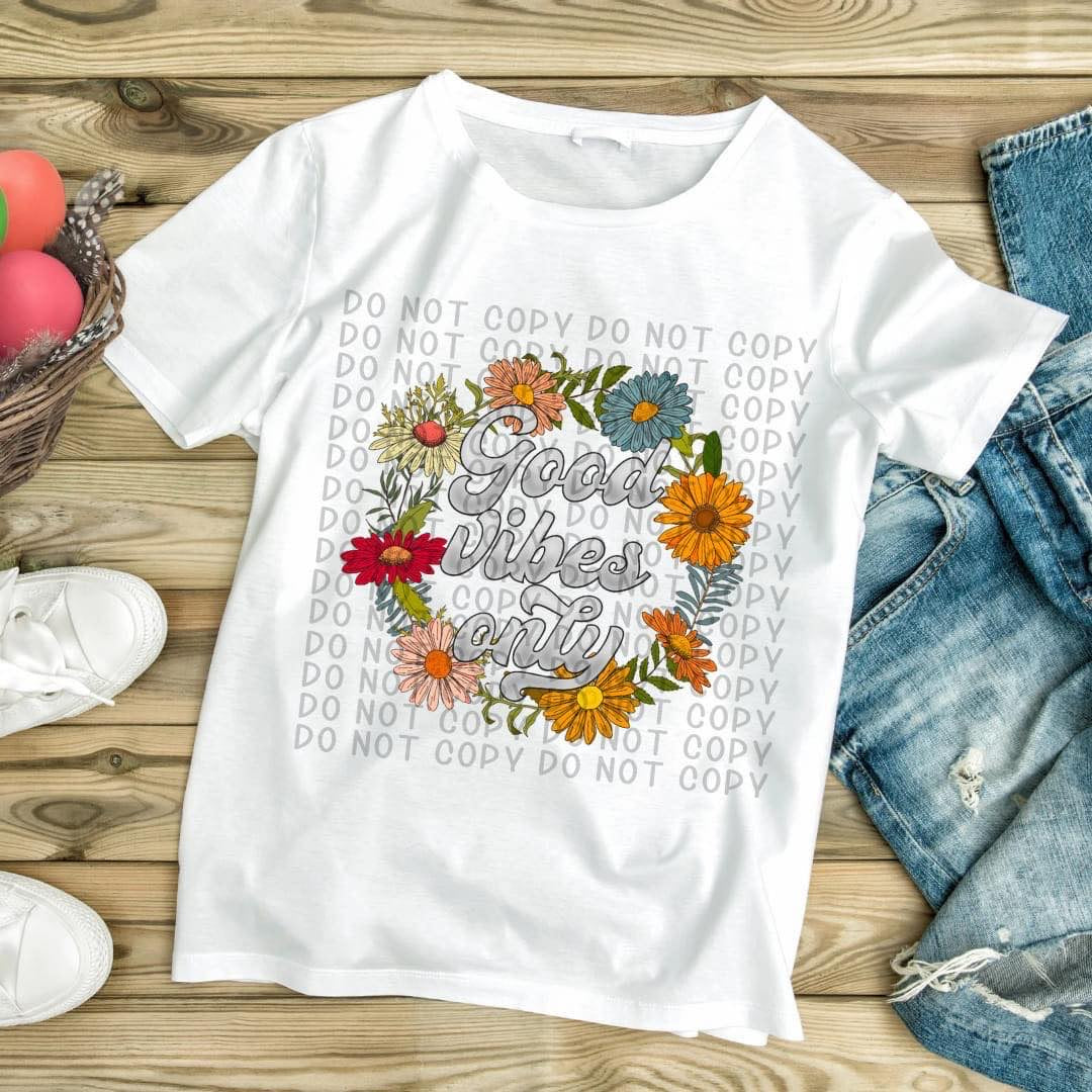 Good Vibes Only Flower Crown Top