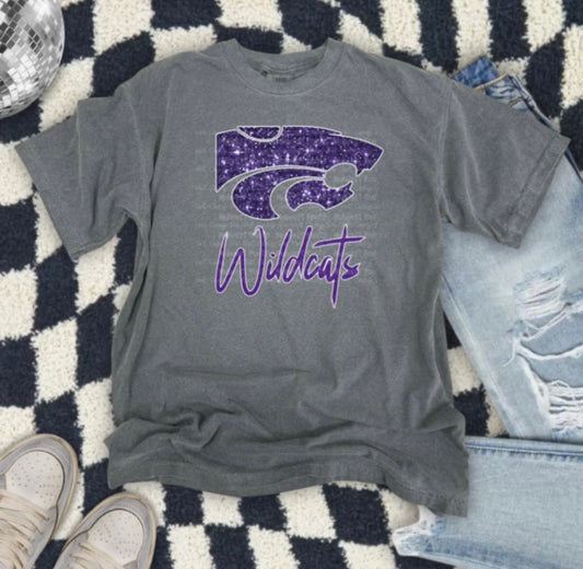 WS Completed Top Faux Glitter Wild Cats