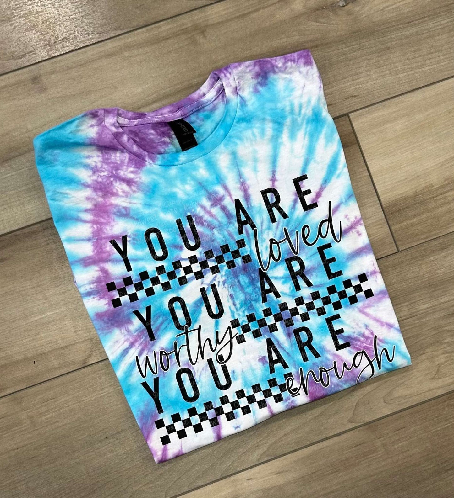 You are Loved Tie Dye top in Swirly Candy