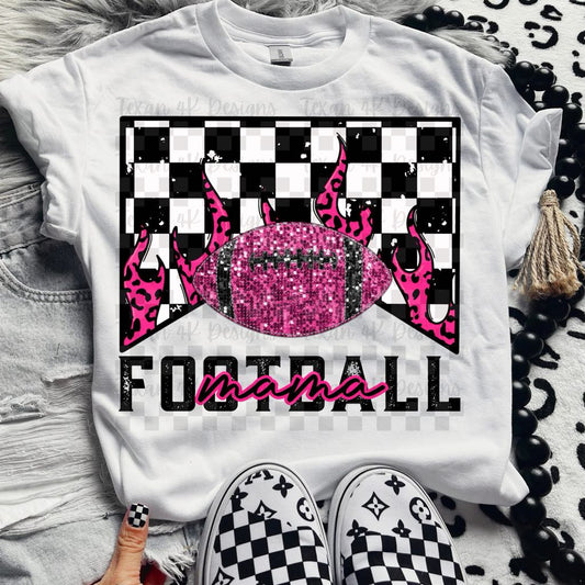 WS Completed Top Pink Faux Glitter Football Mama