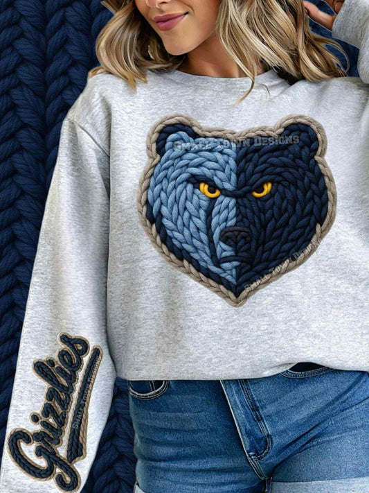 DTF Print- Faux Yarn Grizzlies