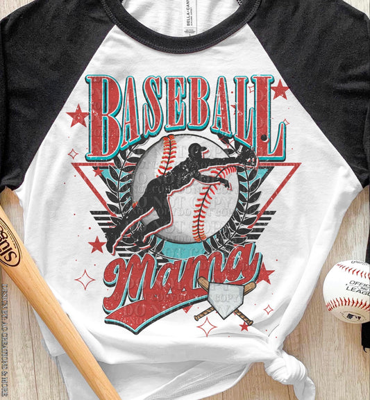 WS Completed Retro Baseball Mama Top