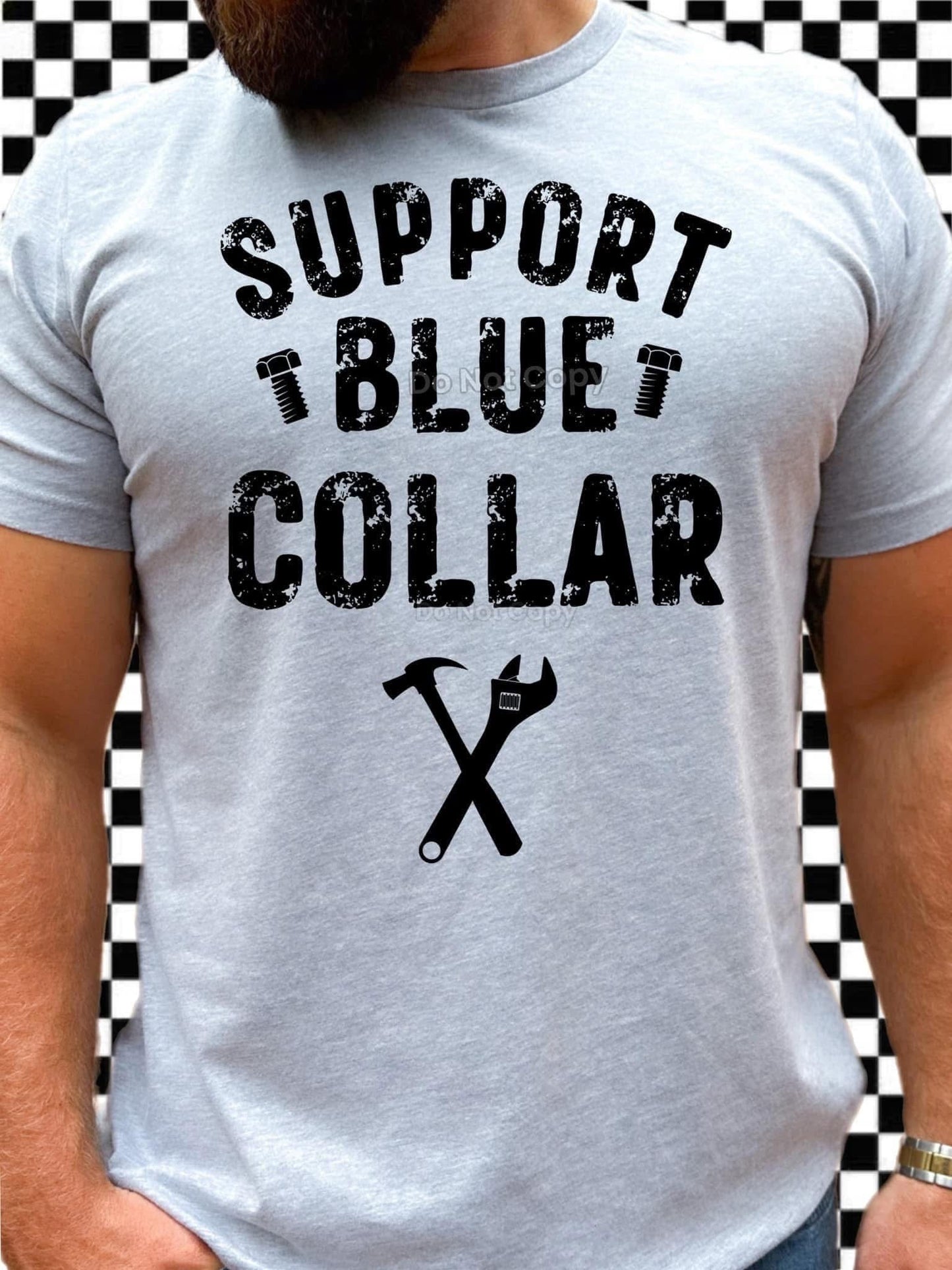 Support Blue Collar Top