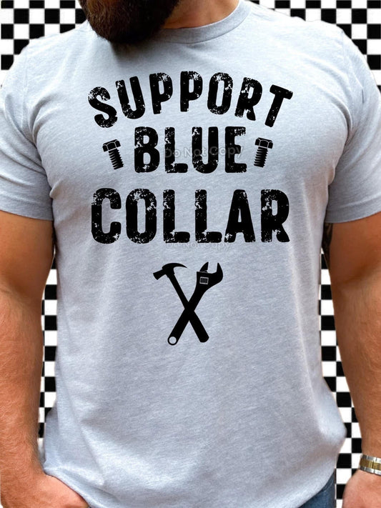 Support Blue Collar Top