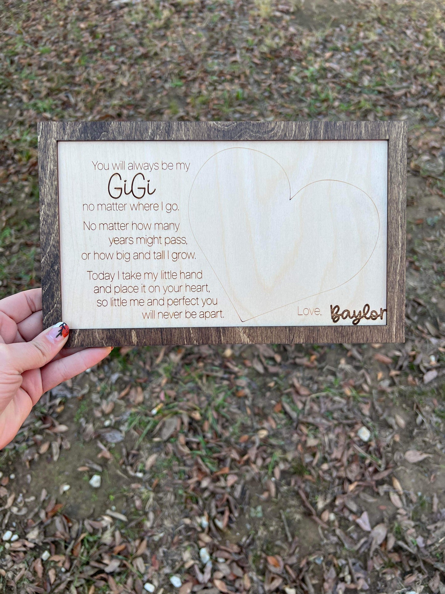 You will Always Be My… Laser Engraved Hand Print Frame