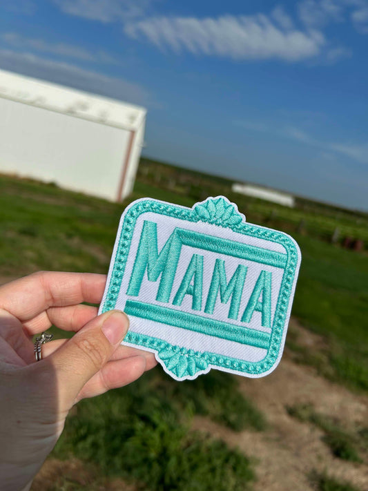 Teal Mama Hat Patch