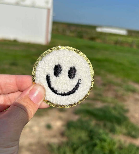 White Smile Hat Patch