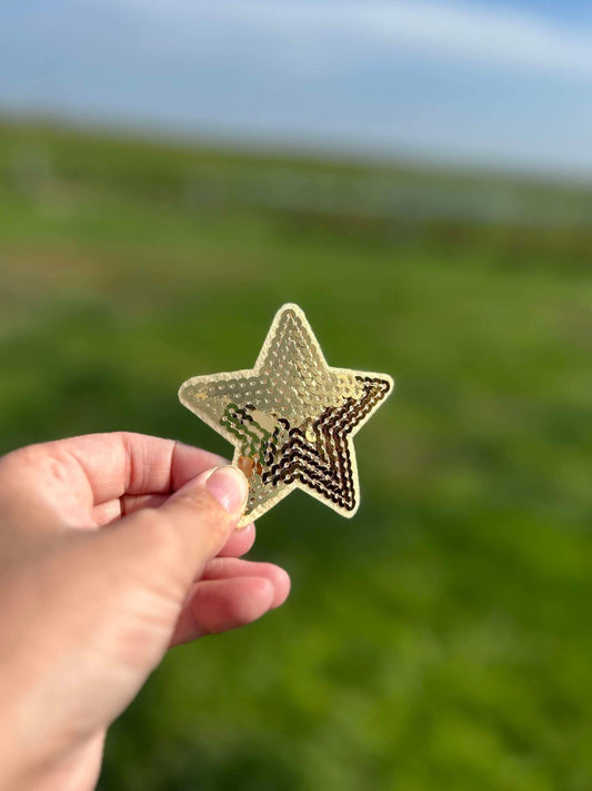 Mini Gold Star Hat Patch