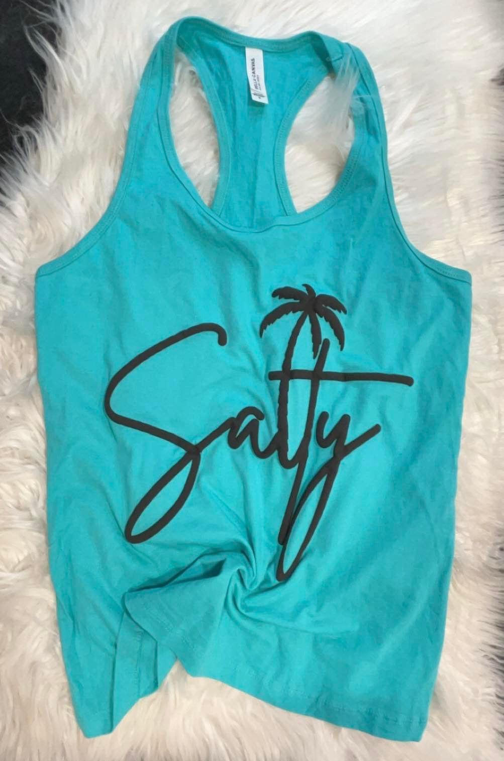 Salty Black Puff Print Top