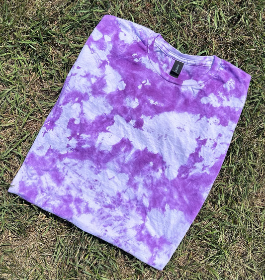 Blank Tie Dye Top in Purple