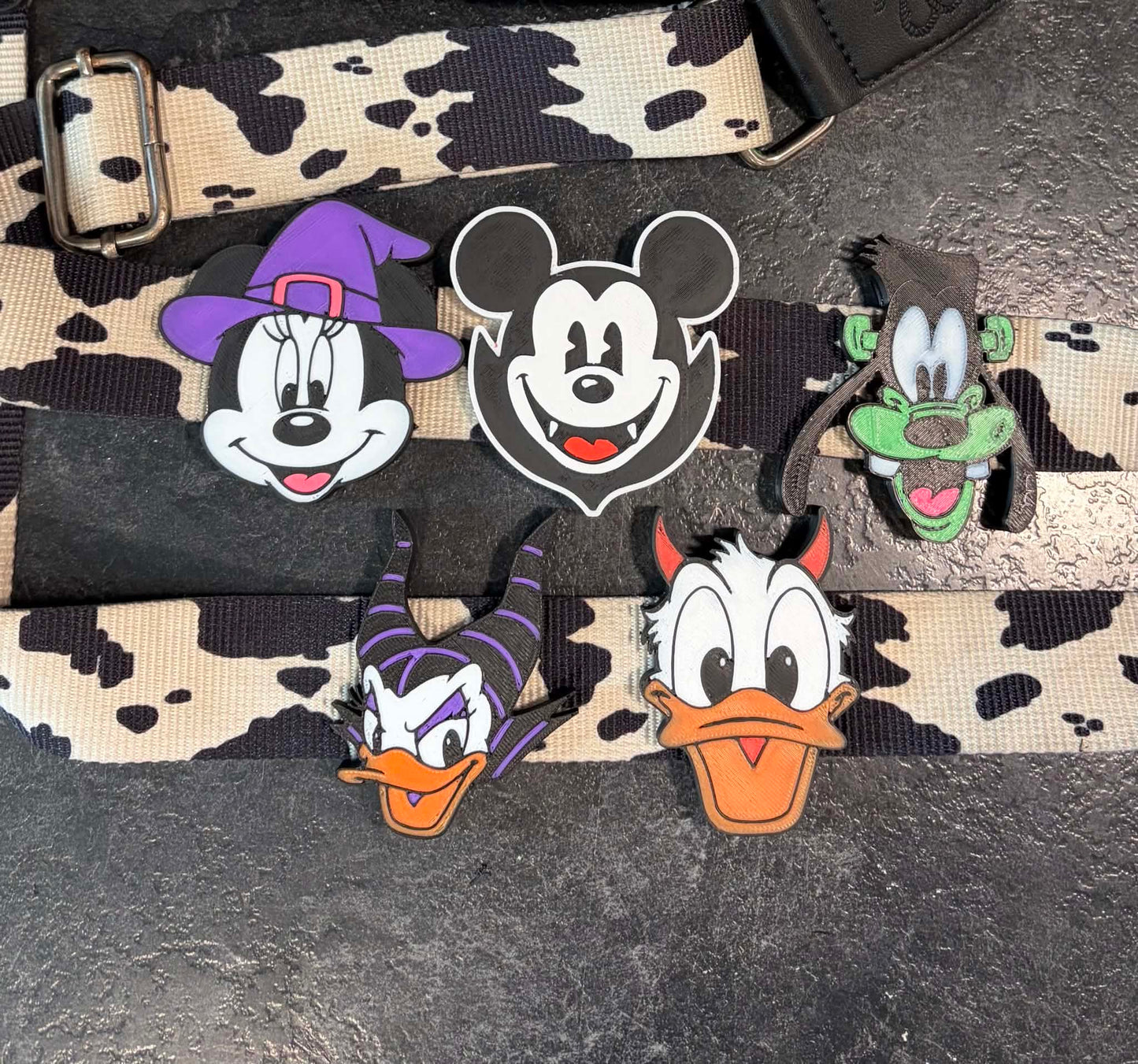 3D Printed Haunted Mouse & Gang Bag Belt Charms