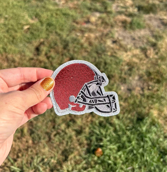 Red Helmet Hat Patch