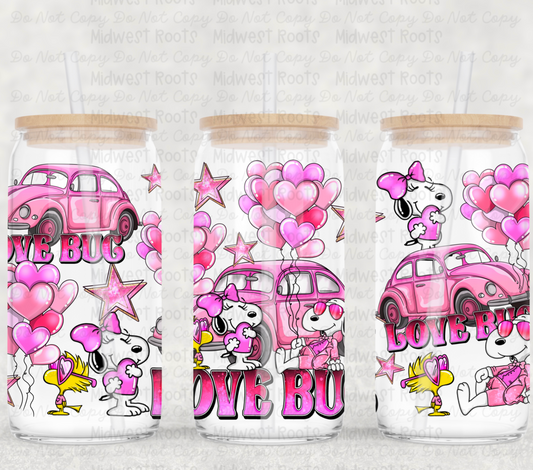 Love Bug 16oz glass can Sub Print