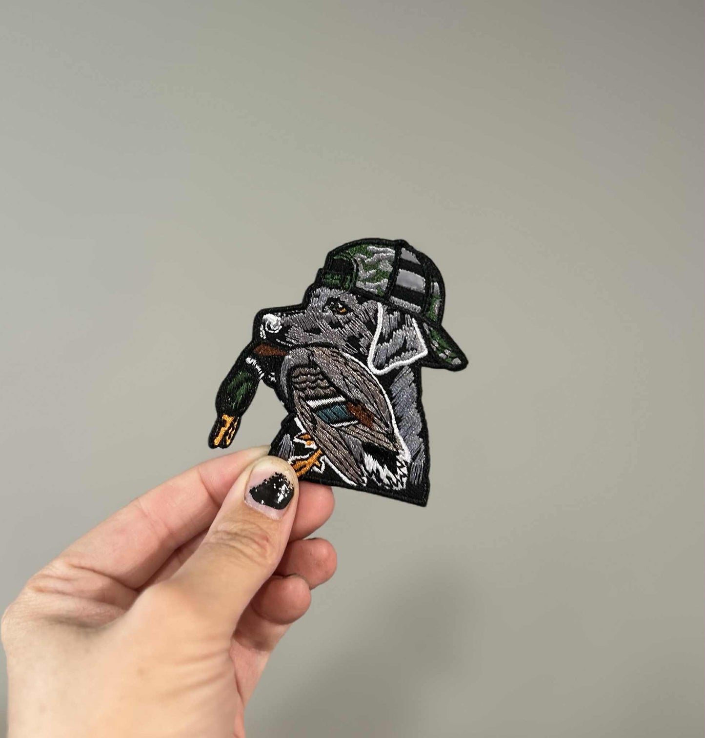 Dog with Mallards Hat Patch