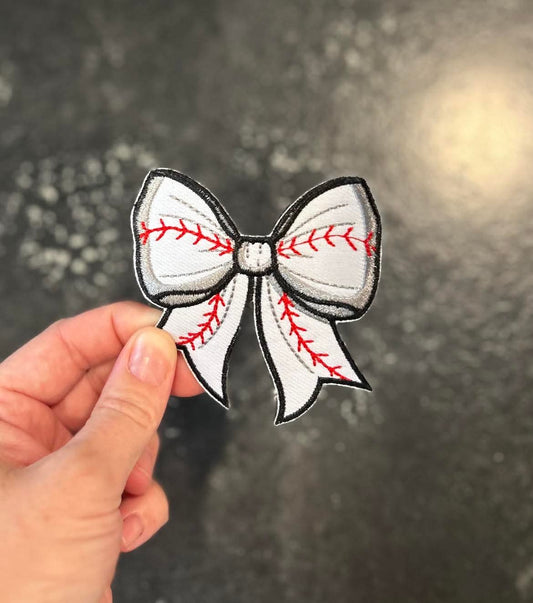 Baseball Bow Hat Patch