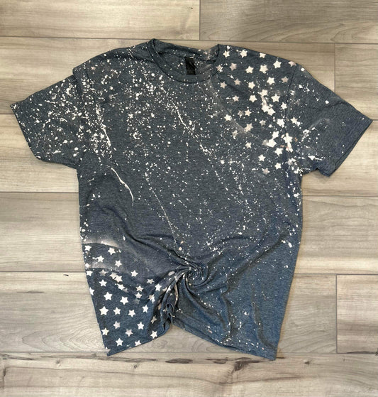 Blank Stars Bleached T-shirt in Dark Grey