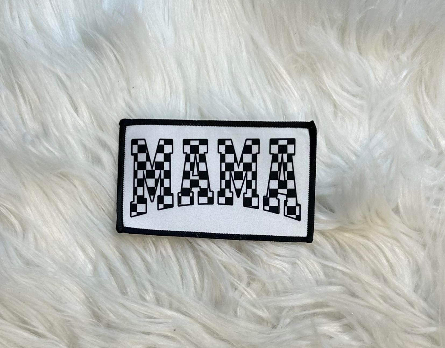 Black Checkered Mama Hat Patch