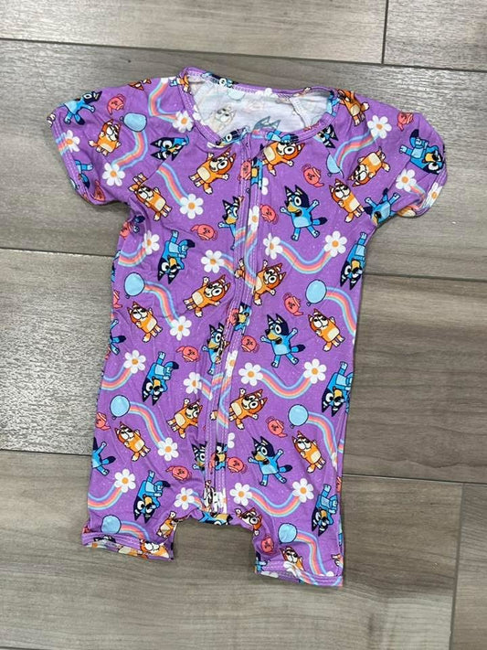 RTS Blue Dog Rainbow Shortie Bamboo