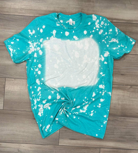 Blank Bleached T-shirt in Heather Seafoam