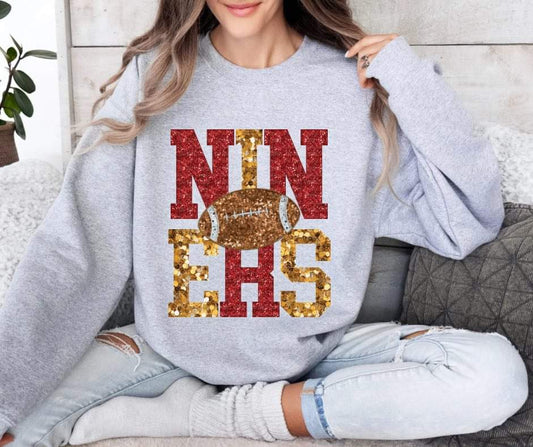 Niners Red Faux Sequins Sub Print