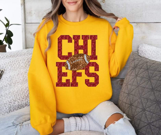 Chi Efs Stacked Faux Sequins Sub Print