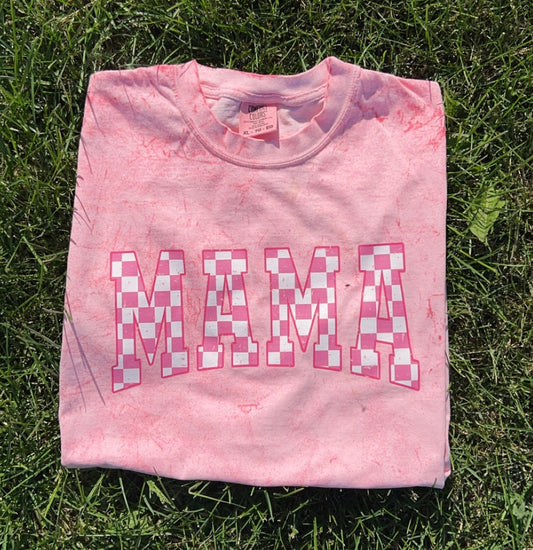DTF Print - Pink Checkered Mama