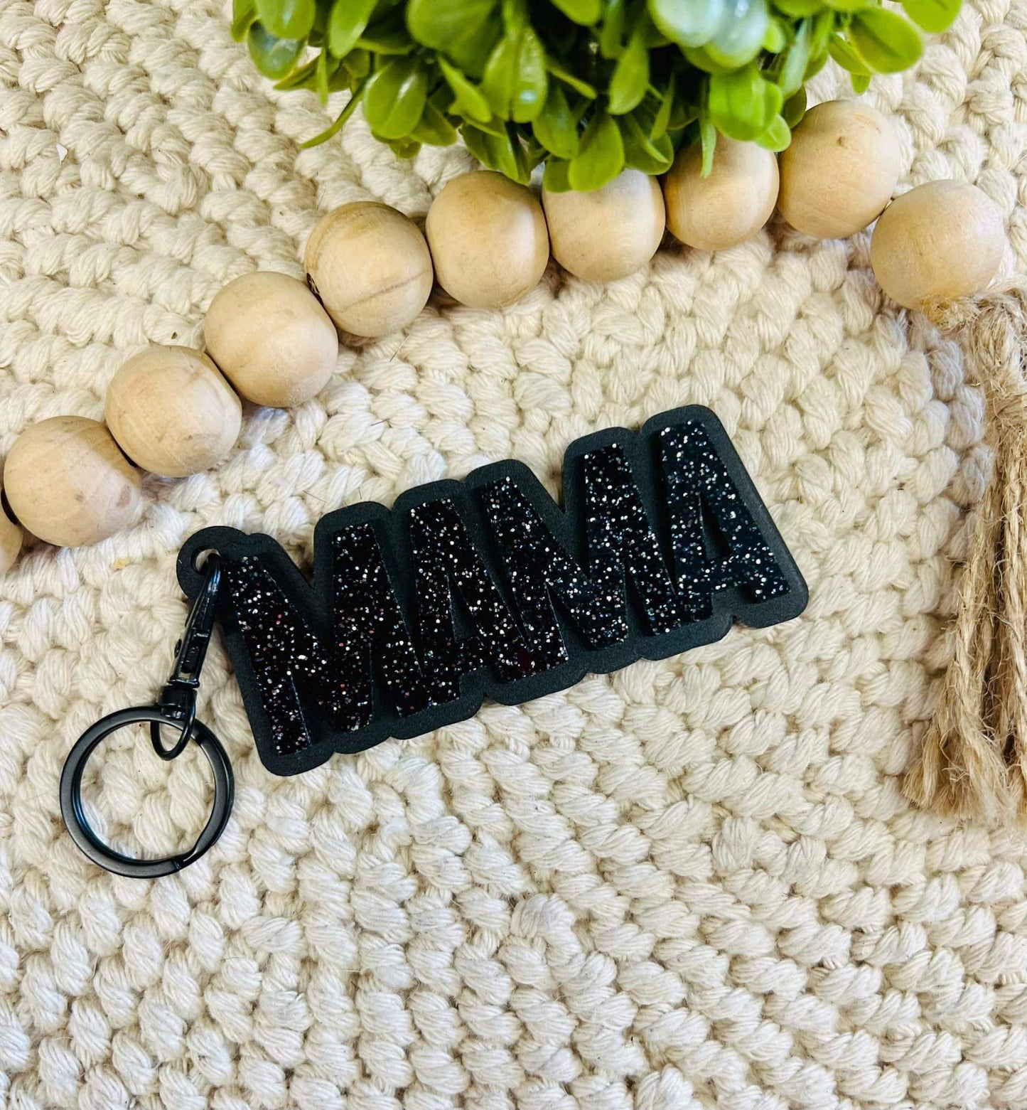 Black Name Keychain