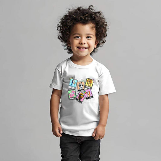 Kids Blue Dog Polaroids Top