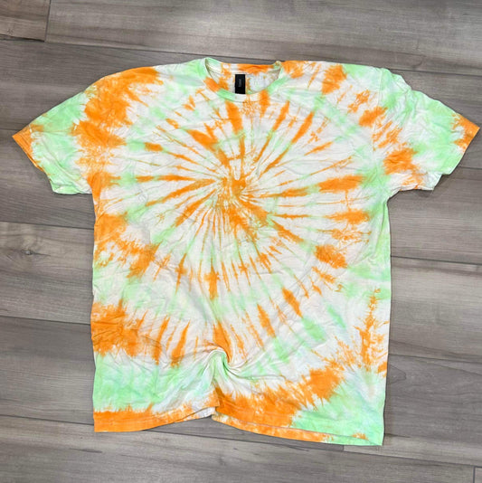 Blank Tie Dye Top in Papaya