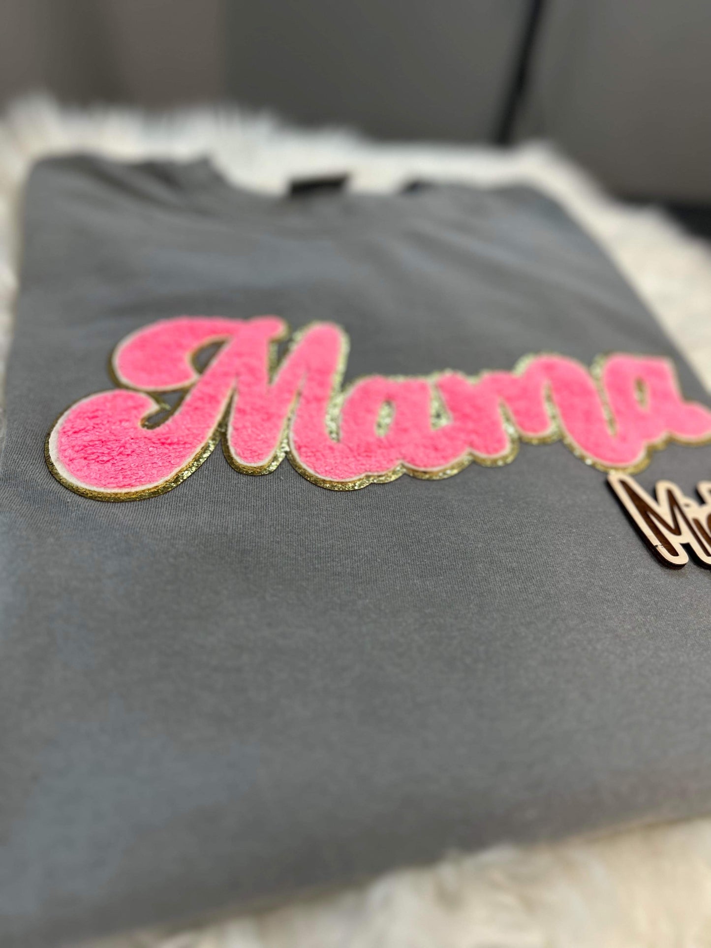 RTS Mama Chenille Patch Top