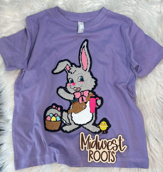 RTS Kids Bunny Chenille Patch Top