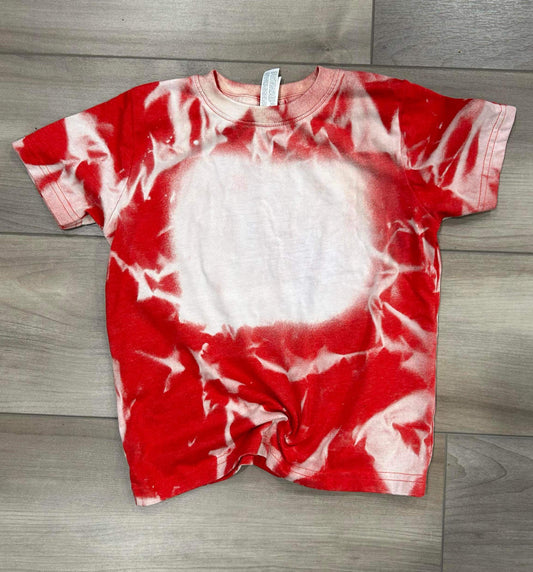 Blank Bleached Toddler Top in Red