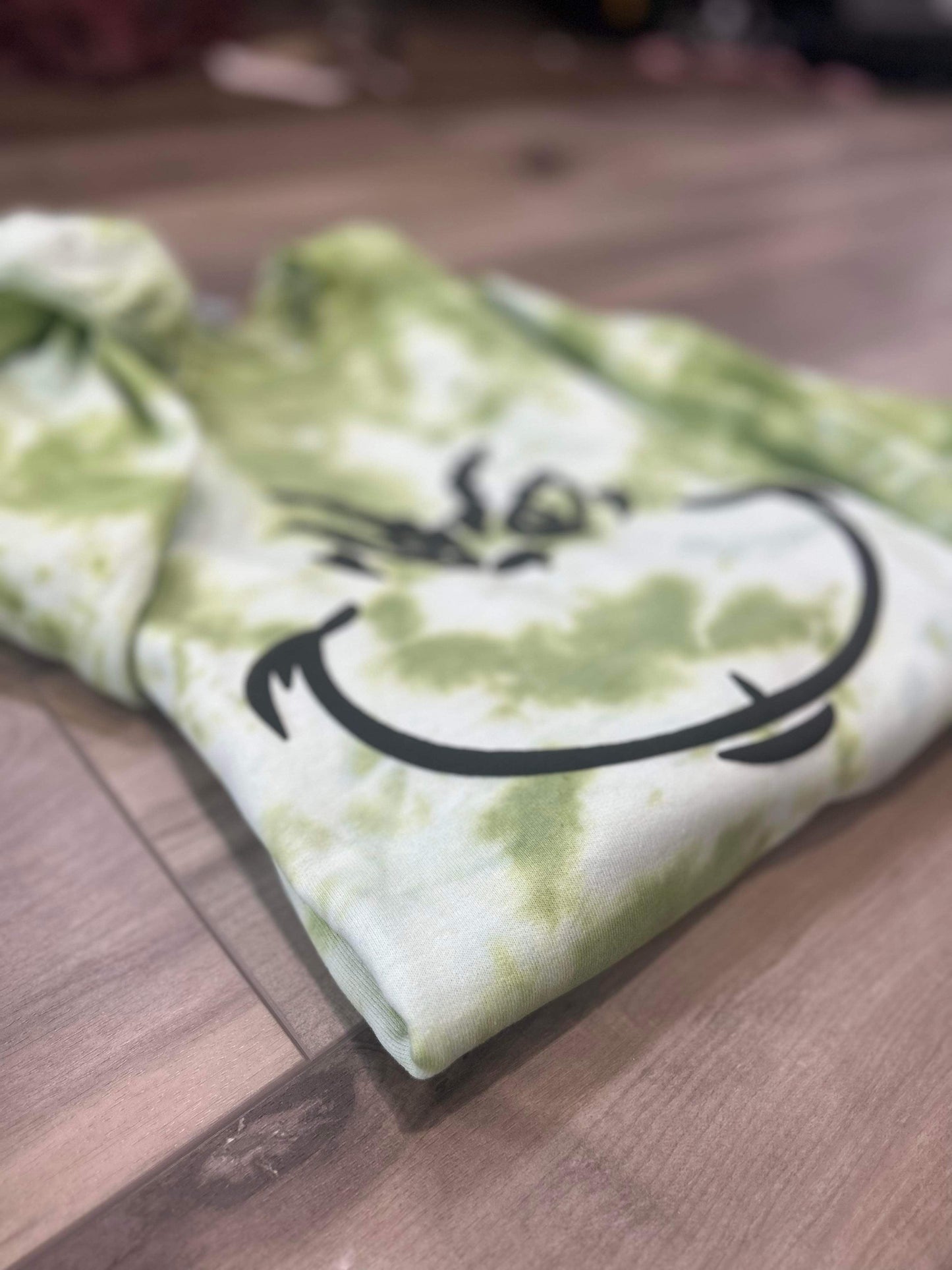 Kids Green Man Puff Print Tie Dye Top In Mean Green Machine