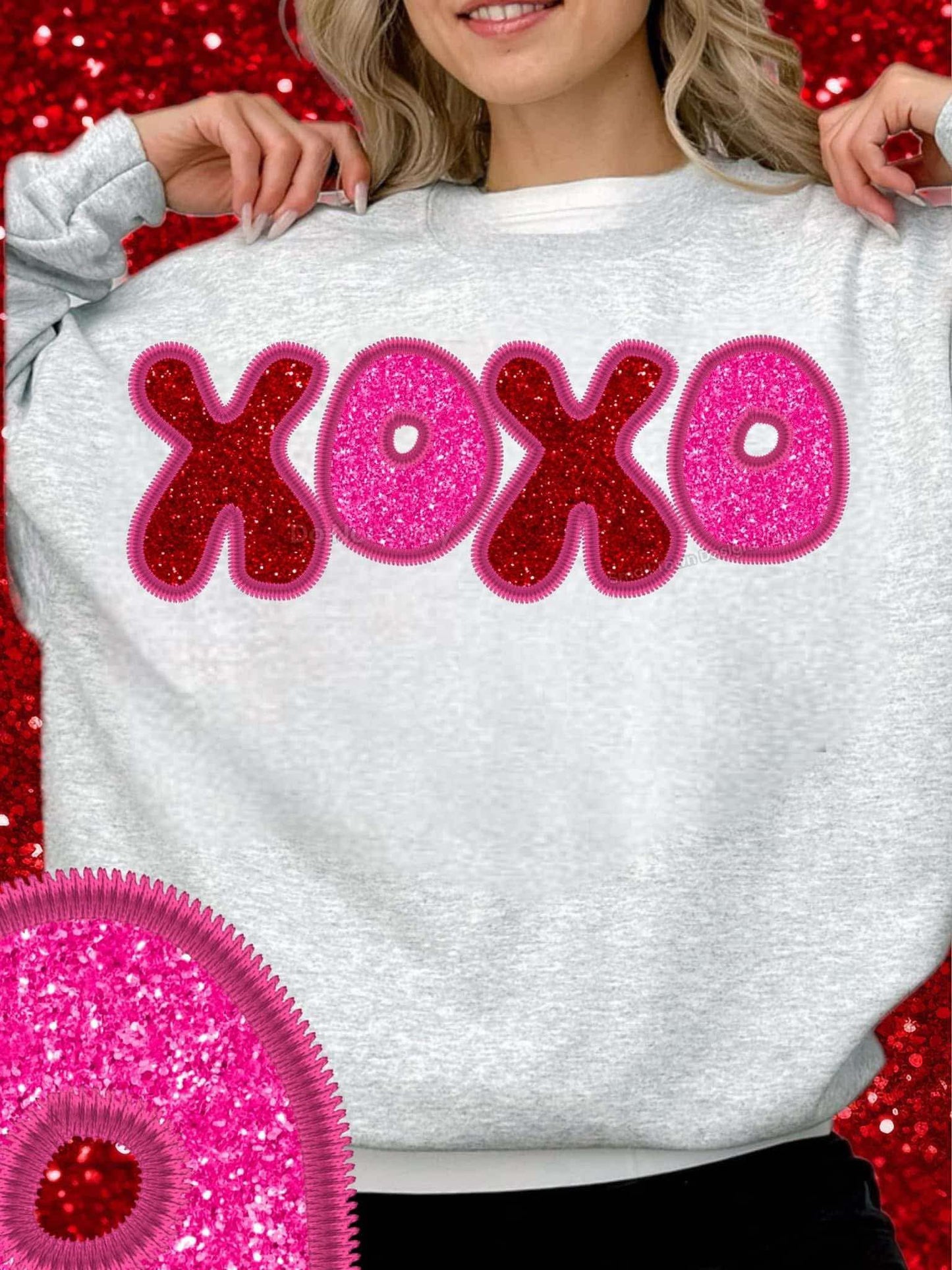 DTF Print - XOXO Faux Embroidery