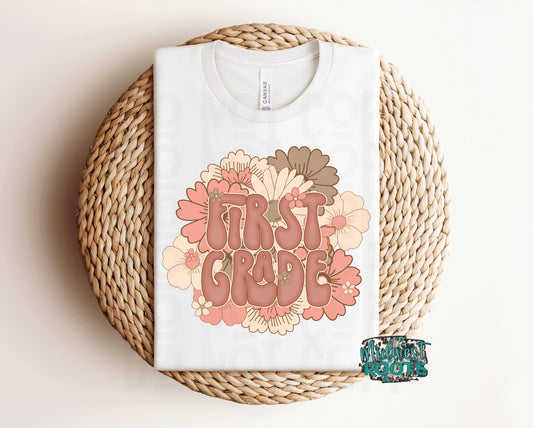 Kids Top Floral First Grade